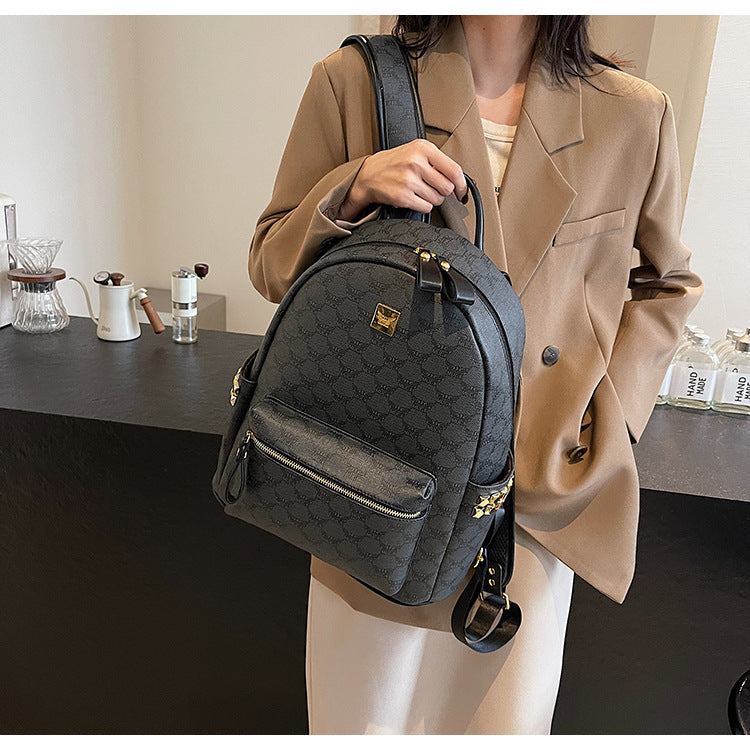 Women's High-grade Printed Large Capacity Fashion Commuter Leisure Backpack
