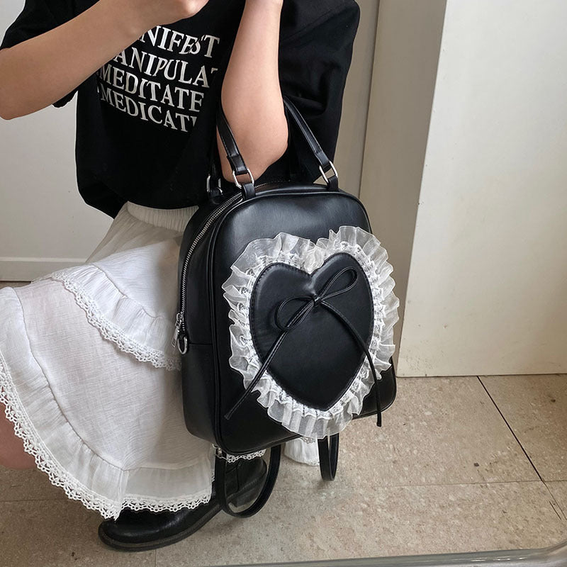 Lace Fresh Cute Trendy Fashion Large Women's Backpack