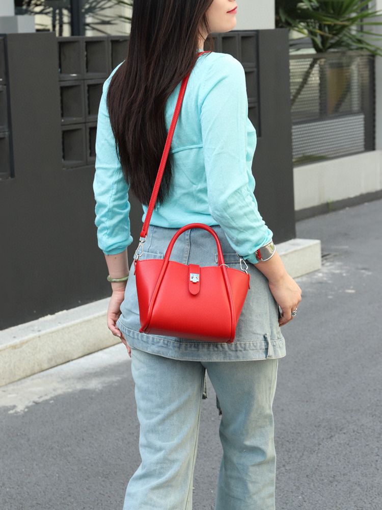 Leather Female Lady Commuter Mother Elegant Bucket Bag