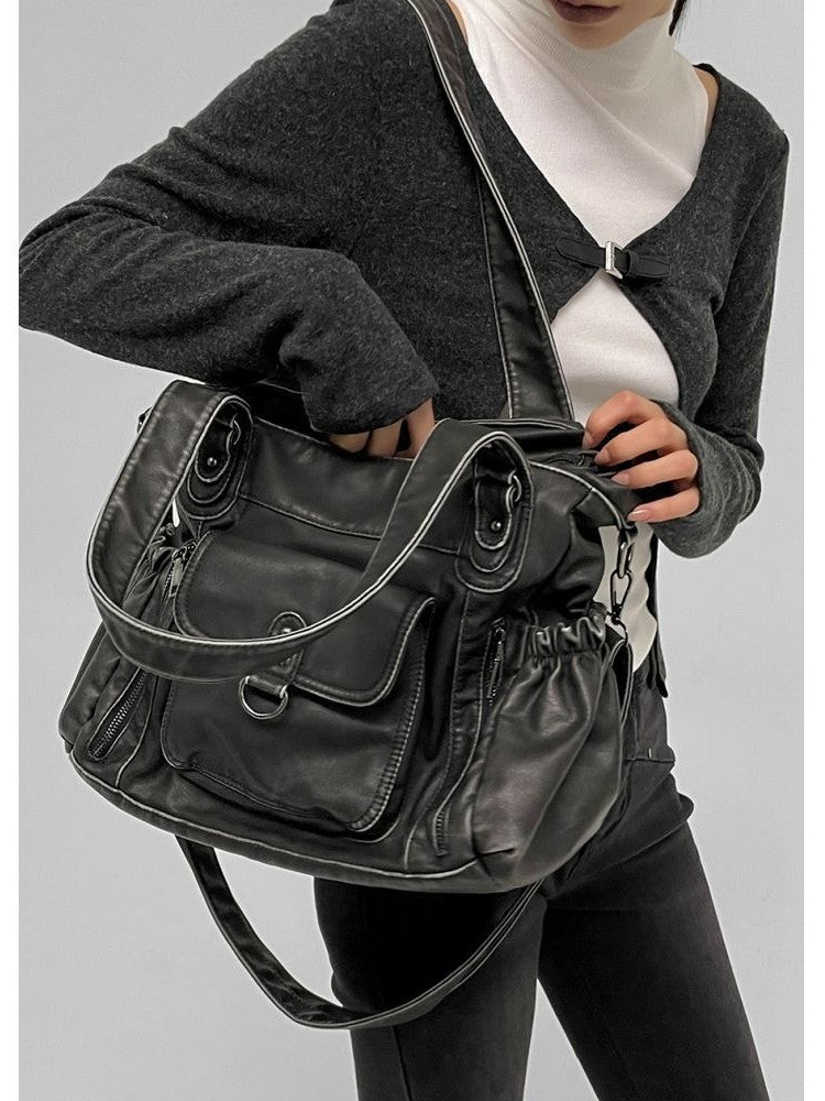 Women's Fashion Wash Distressed Large Capacity Women's Handbag