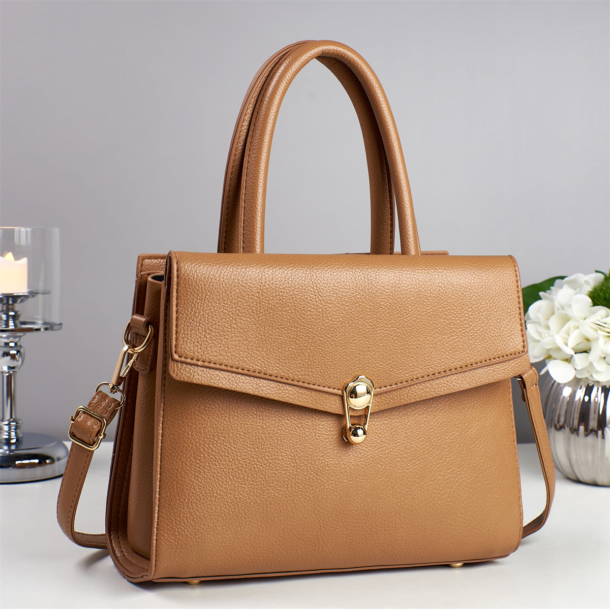 Trendy Solid Color Simple Fashion Mother Women's Handbag