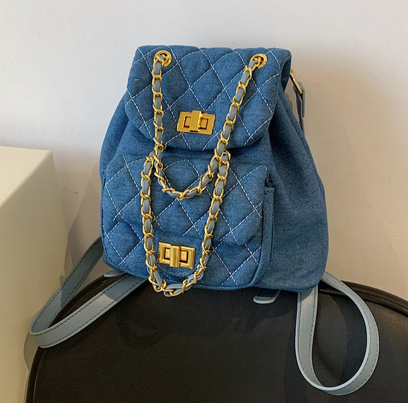 Women's Advanced Texture Diamond Chain Stylish Good Women's Backpack