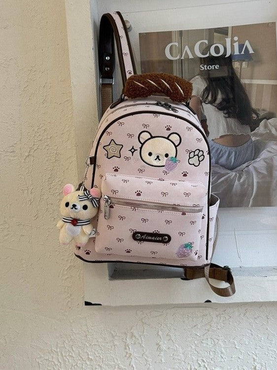 Women's Cartoon Design Cute Bear Fashion Polka Leisure Backpack