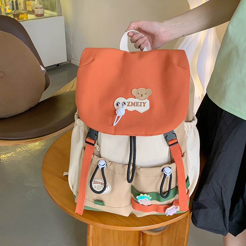 Style Large Capacity High Female Cute Sweet Contrast Color Primary Bags