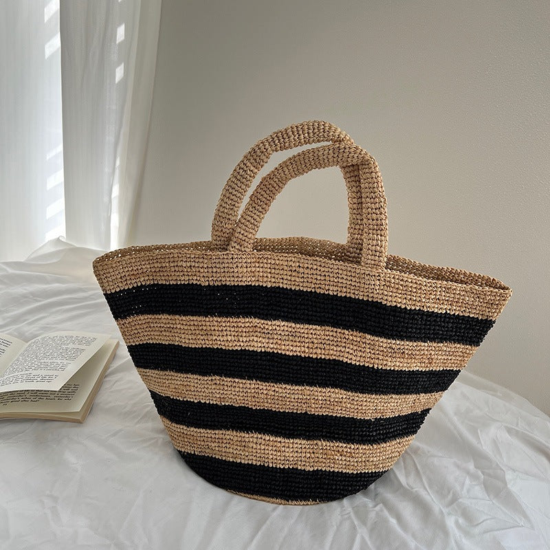 Women's Handmade Crochet Woven Summer French Artistic Portable Bags