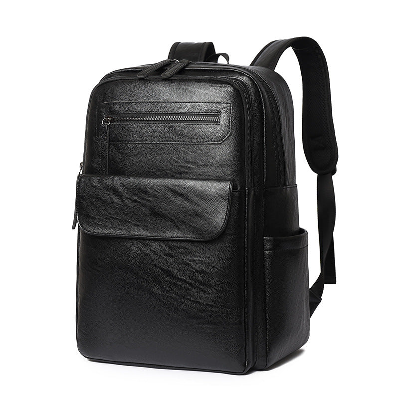 Creative Men's Large Capacity Computer Leather Leisure Backpack
