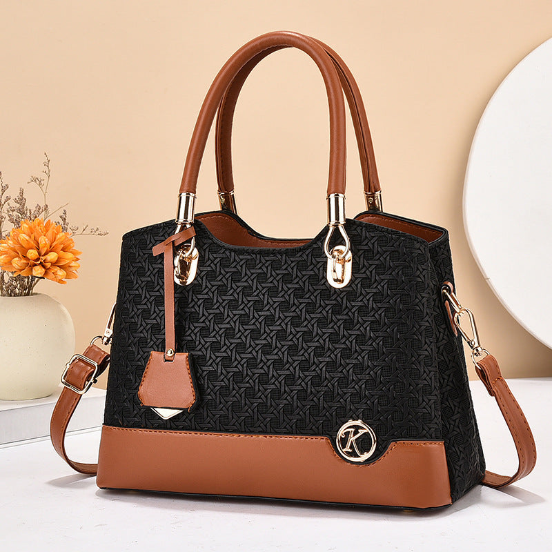 Women's Classy Mom Large Capacity Contrast Color Multilayer Fashion Handbags