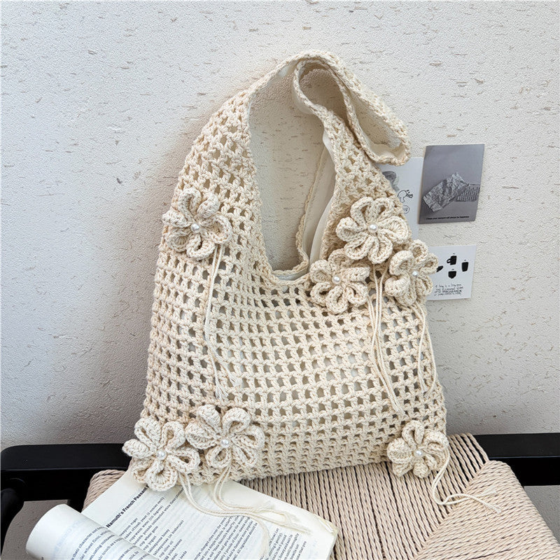 Women's Woven Hand Crocheted Hollow Seaside Holiday Women's Messenger Bag