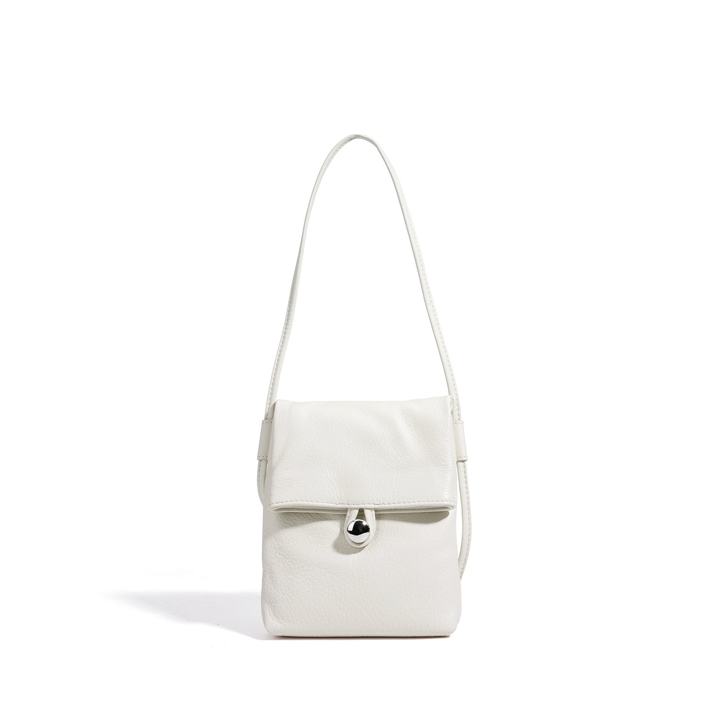 Women's Mini Fashion Vertical First Layer Cowhide Mobile Phone Bag