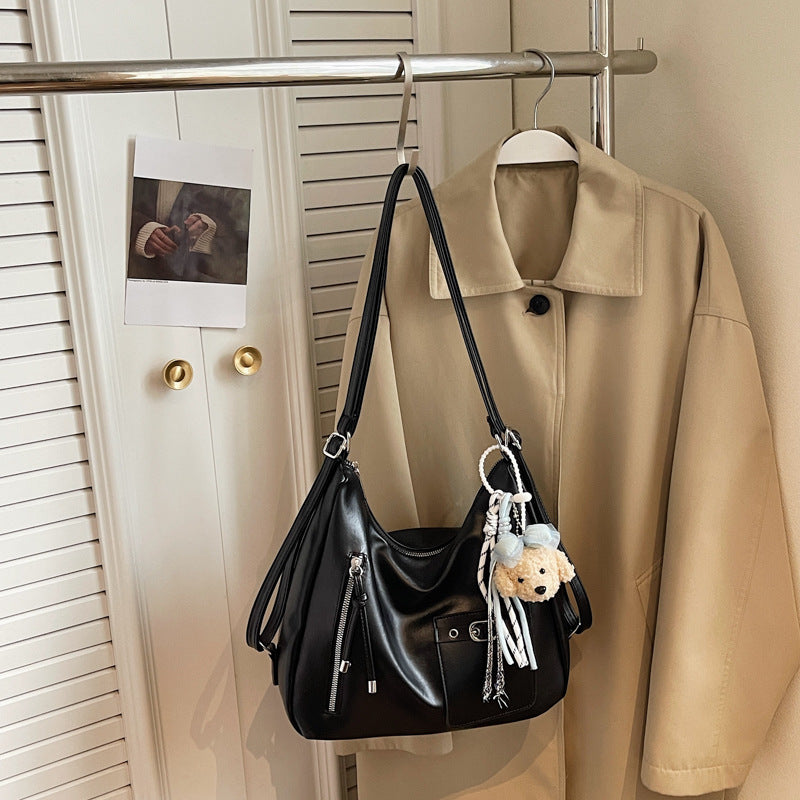 Soft Leather Large Capacity Fashion Commuter French Tote Bags
