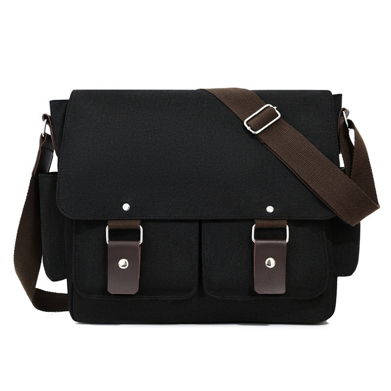 Men's Retro Canvas Horizontal Commuter Fashion Men's Messenger Bag