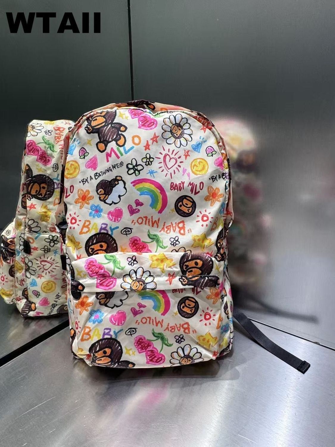 Cute Cartoon Little Monkey Printed Iti Women's Backpack