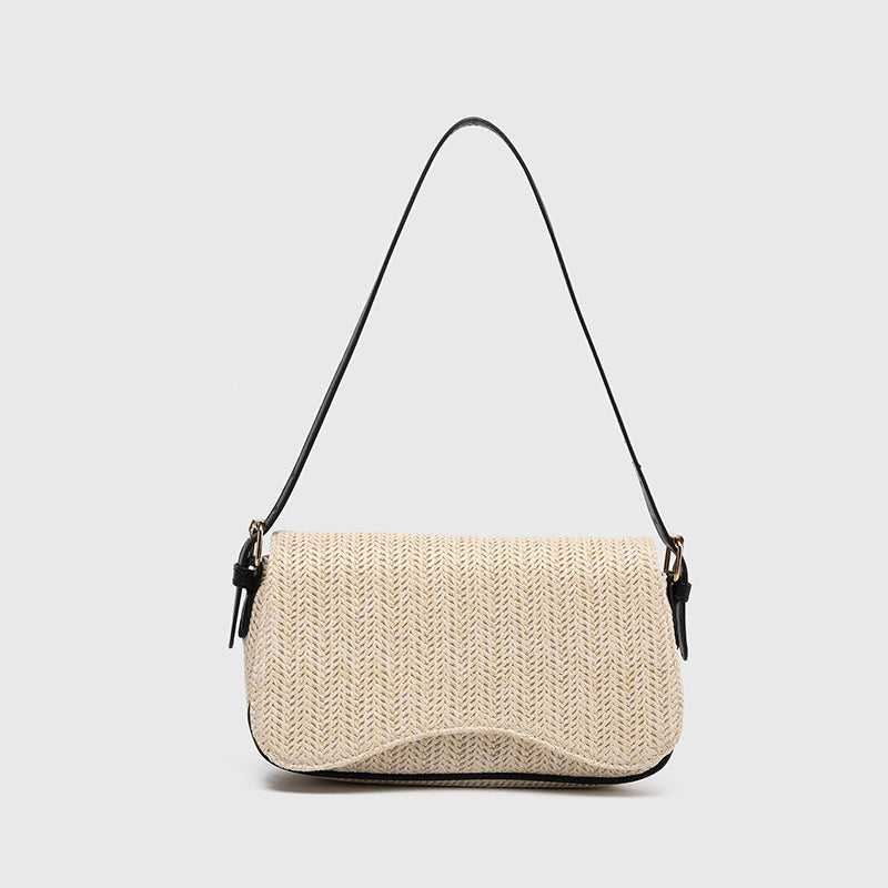 Women's Summer Straw Portable Fashion French Minority Shoulder Bags