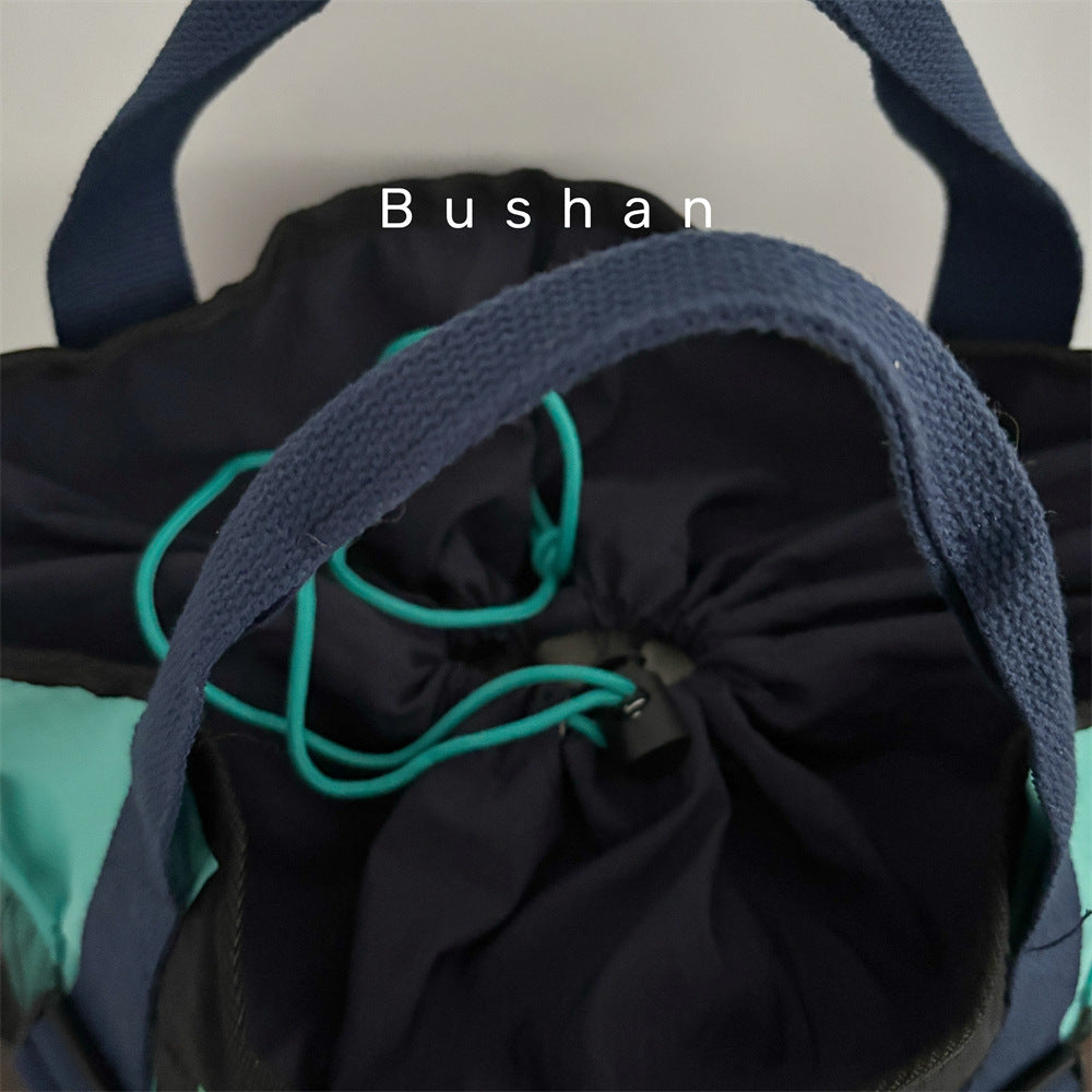 Style Preppy Large Capacity Color Contrast Patchwork Sports Backpack
