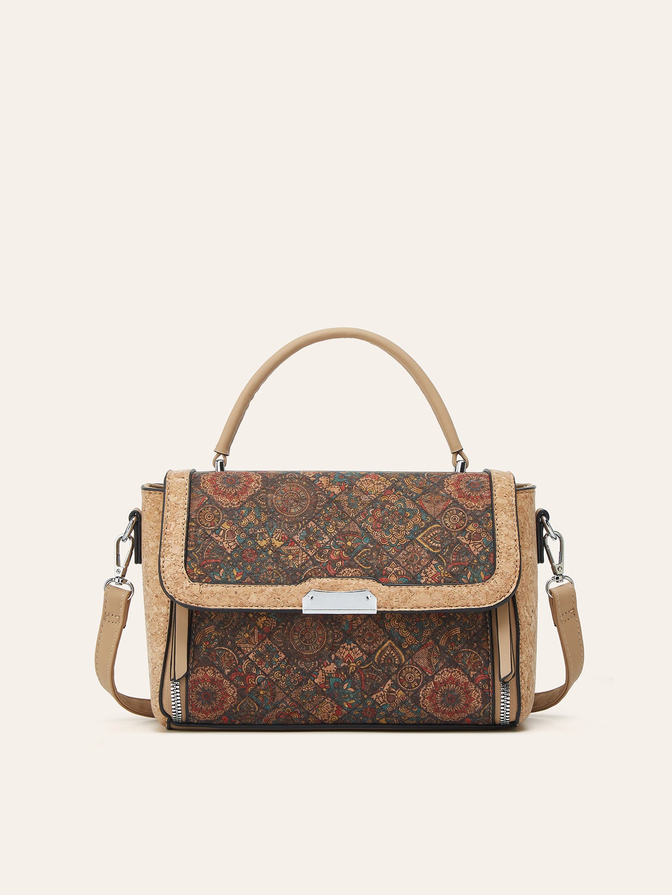 Women's Cork Printed Fashion Trendy Bark Pattern Shoulder Bags