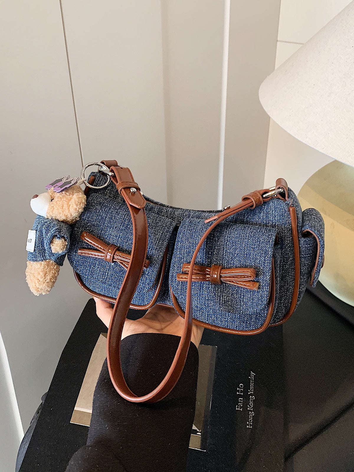 Women's Super Popular Niche Denim For Fashion Color Contrast Carrying Bags
