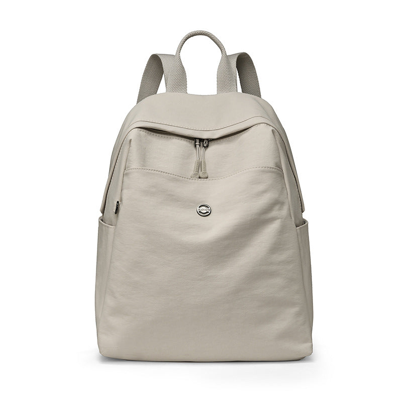 Simple Large Capacity Washed Soft Surface Go Out Travel Bags