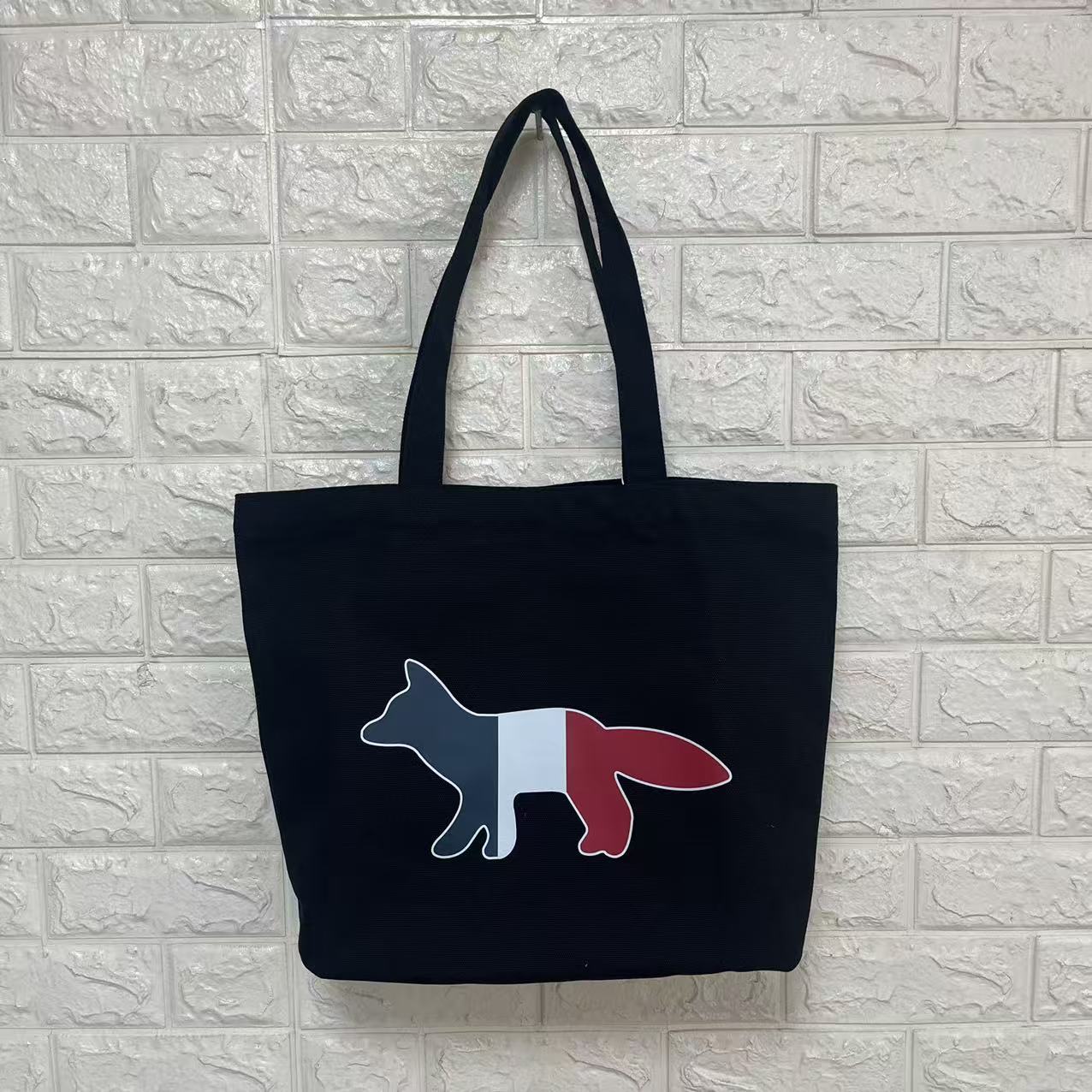 Women's & Men's Single French Three-color Fox Canvas For Tote Bag