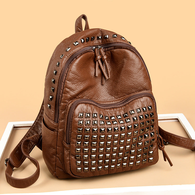 For One Computer Large Capacity Trendy Rivet Women's Backpack