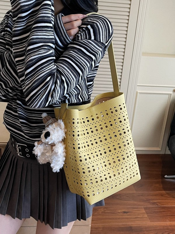 Women's Summer Fashion Carrying Hollow Simple Bucket Bag
