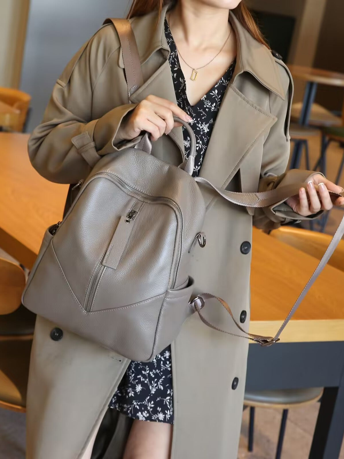 Slouchy Women's Leather Soft Design Commute Women's Backpack