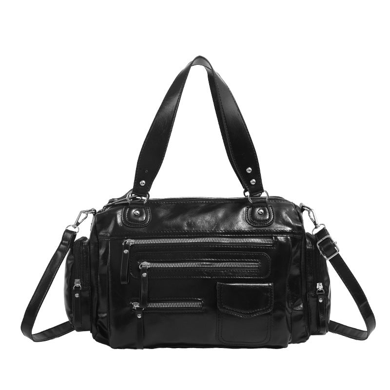 Vintage Zipper Motorcycle Light Luxury College Bags