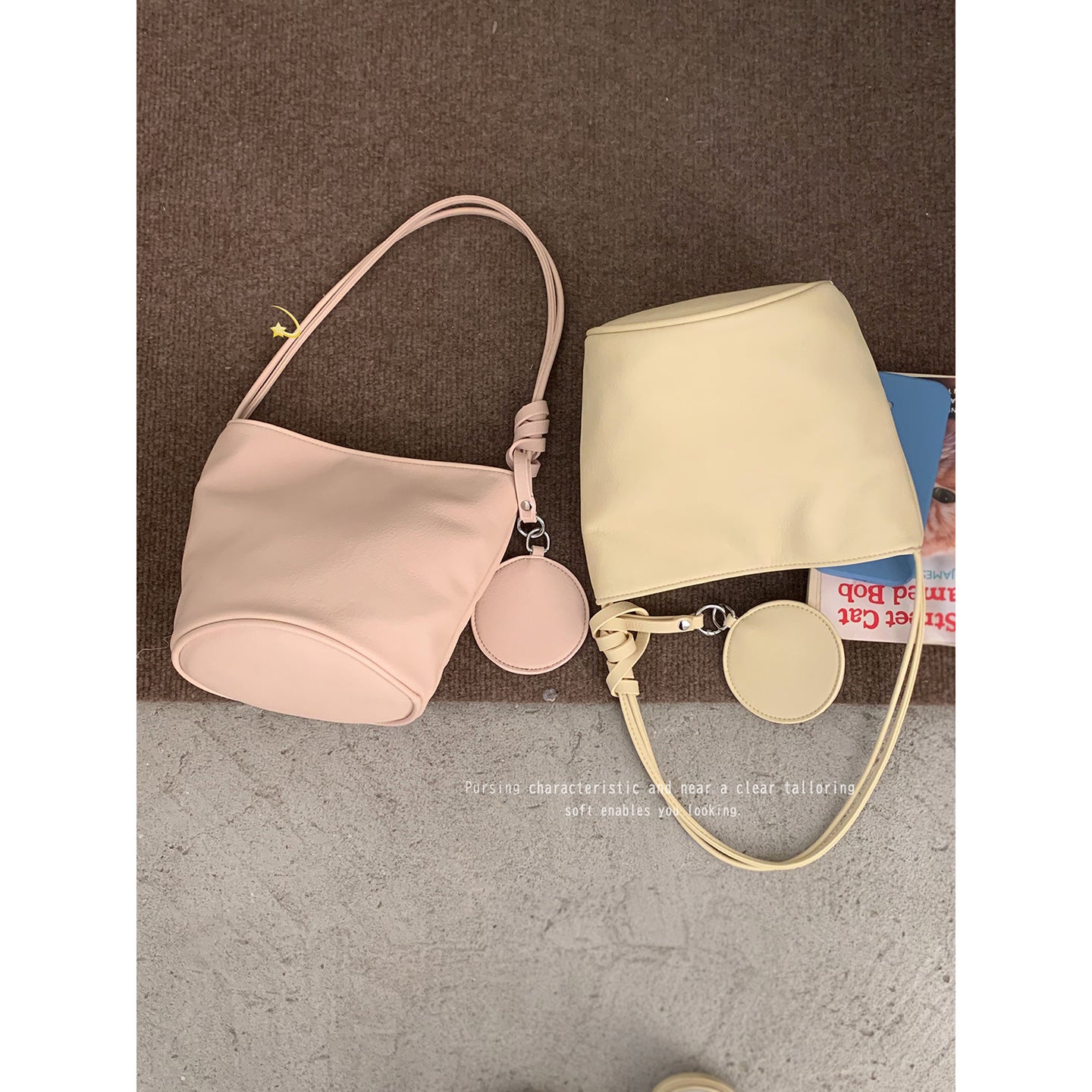 Women's Korean Style Fashionable High-grade Underarm Soft Bucket Bags