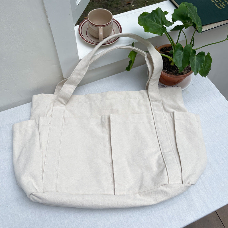 Women's Solid Color Canvas Leisure Commute Shopping Simple Women's Shoulder Bag