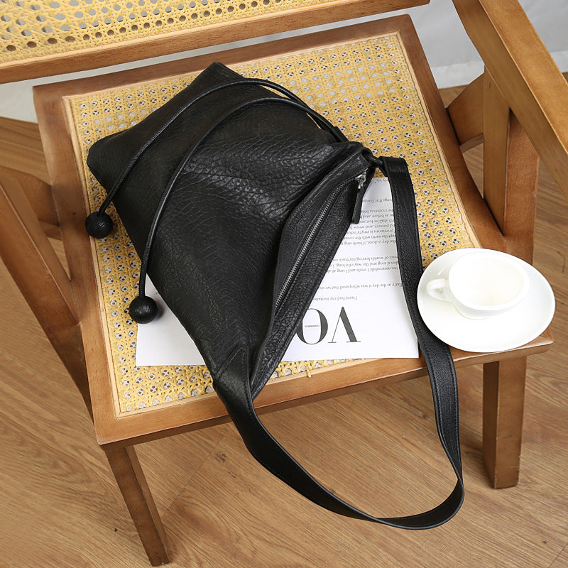 Commuter Idle Style Asymmetric Design Bubble Pattern Soft Underarm Bag