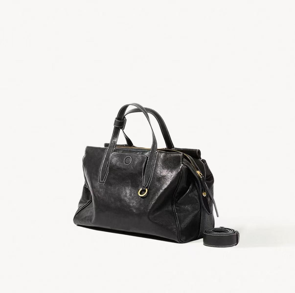 Mountain Trail Vegetable Tanning Leather Large Women's Shoulder Bag