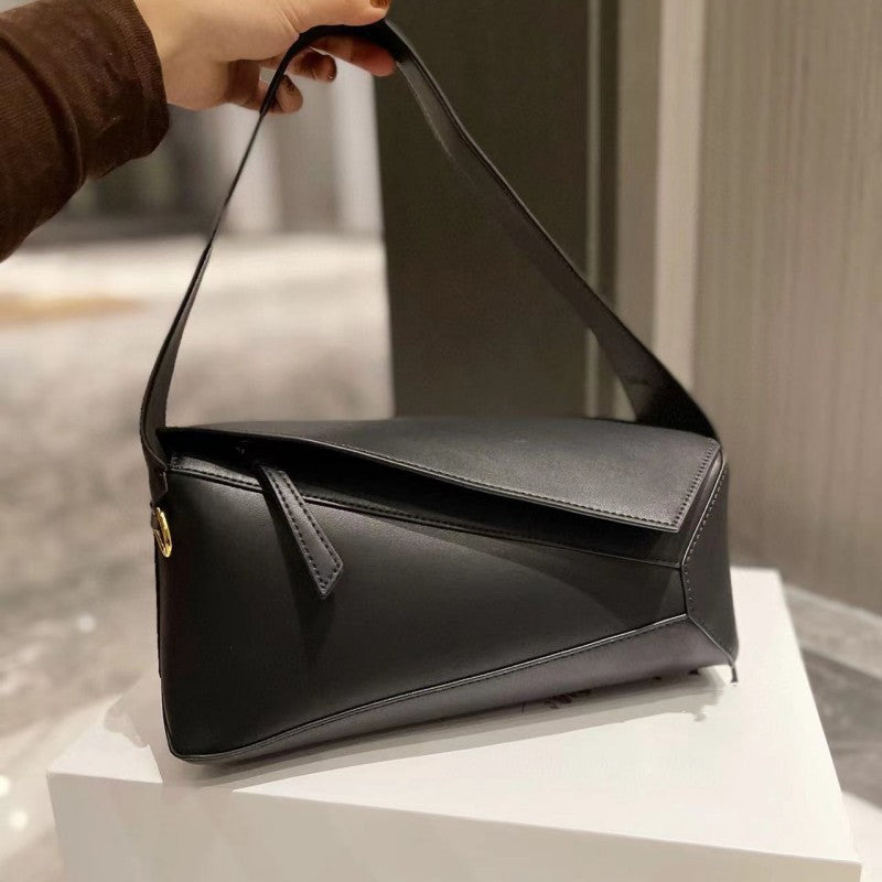Slouchy Women's Geometric Stitching High-grade Pillow Underarm Bag