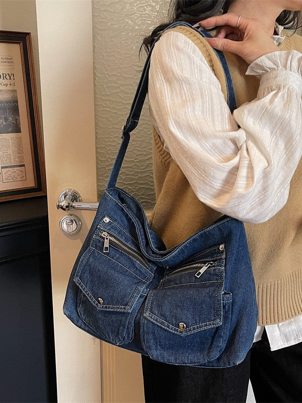 Versatile Personality Denim High Sense Minority Women's Shoulder Bag