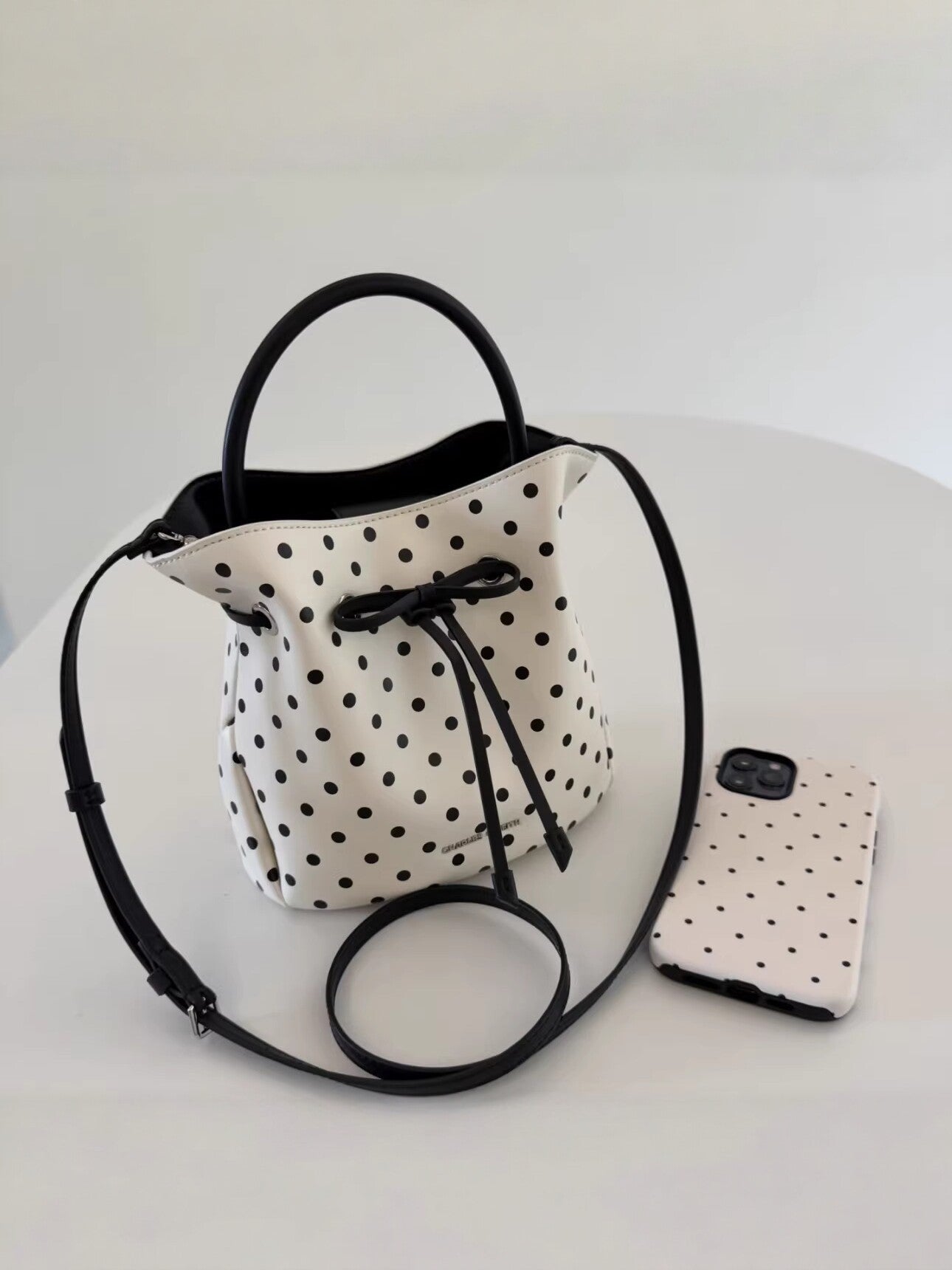 Women's Korean Style Polka Dot Versatile Fashion Bucket Bags