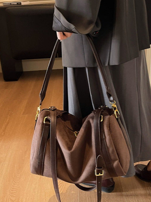 Loose Suede Large Capacity Pillow Niche Retro Women's Messenger Bag