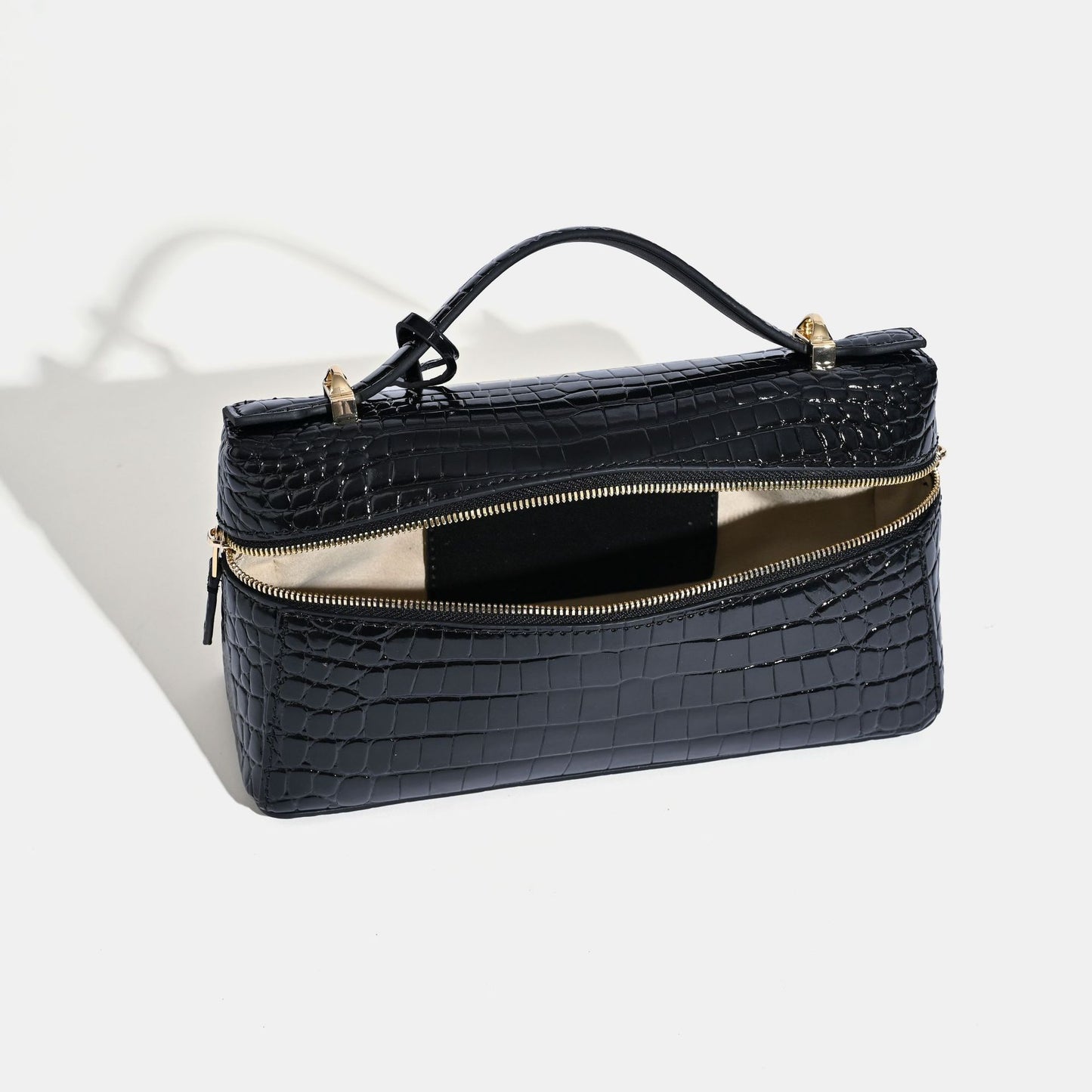 Women's Genuine Leather First Layer Cowhide Crocodile Pattern Lunch Box Fashion Shoulder Bags