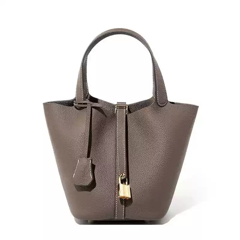 Women's Basket Genuine Leather Mummy Bridal Wedding High Bucket Bags