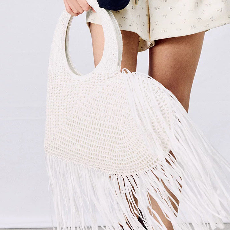 Tassel Woven Fashionable Love Heart Hand Female Personality Women's Handbag