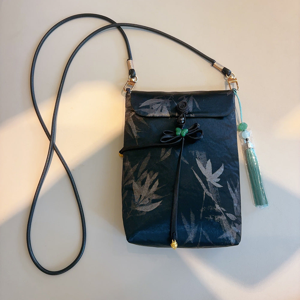 Chinese Style Brocade Embroidery Mobile For Women's Messenger Bag