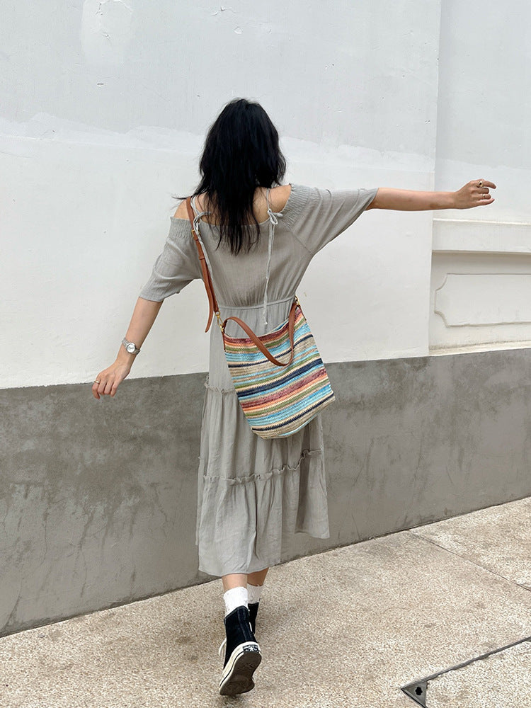 Women's Summer Straw Woven Dopamine Leisure Large Bags