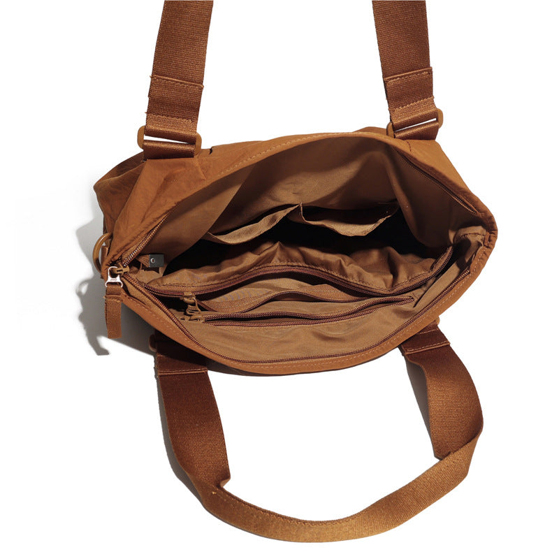 Women's Korean Style Artistic Solid Color Large Capacity Shoulder Bags