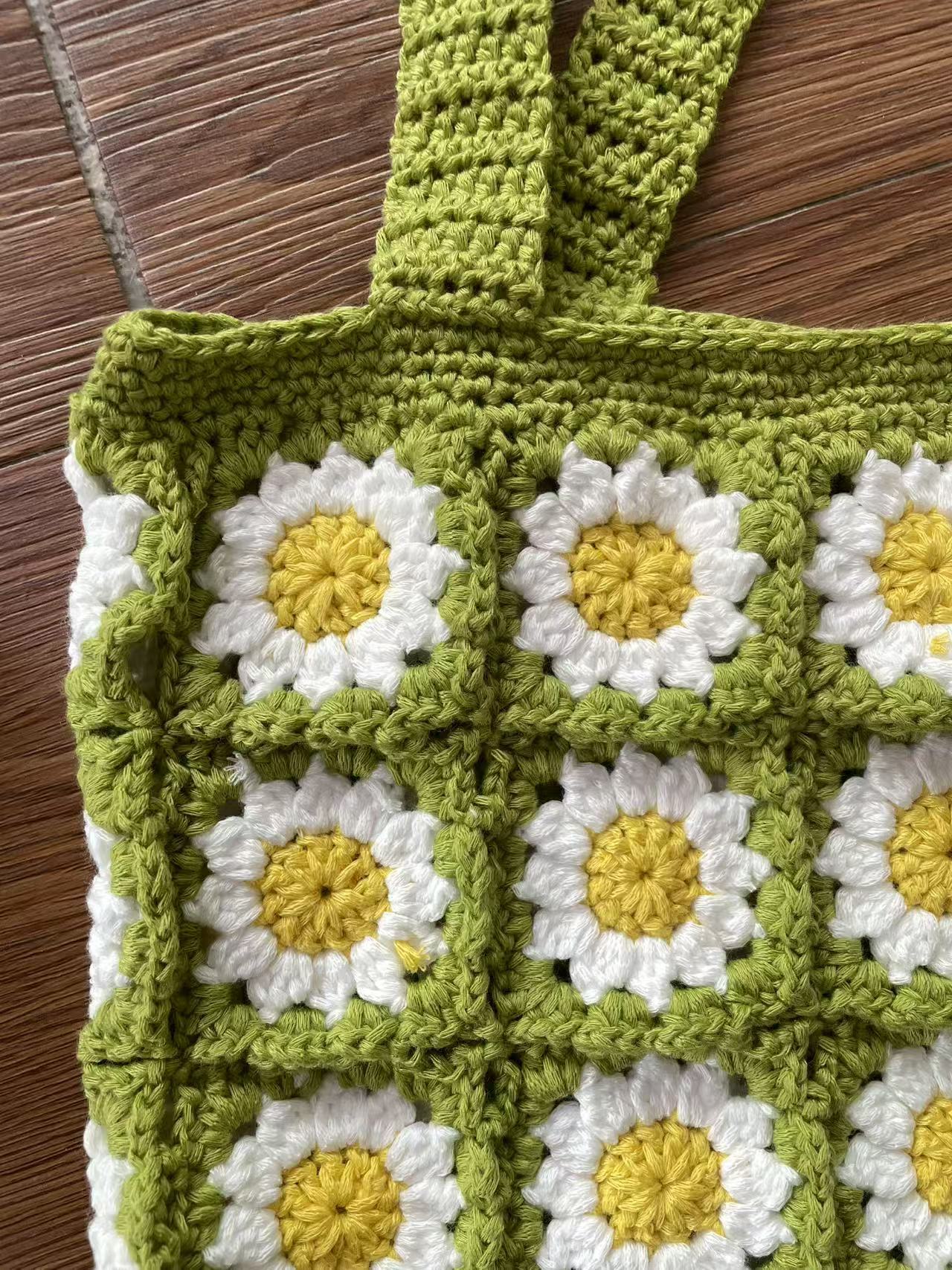 Women's Little Daisy Flower Literary Hand-woven Bags