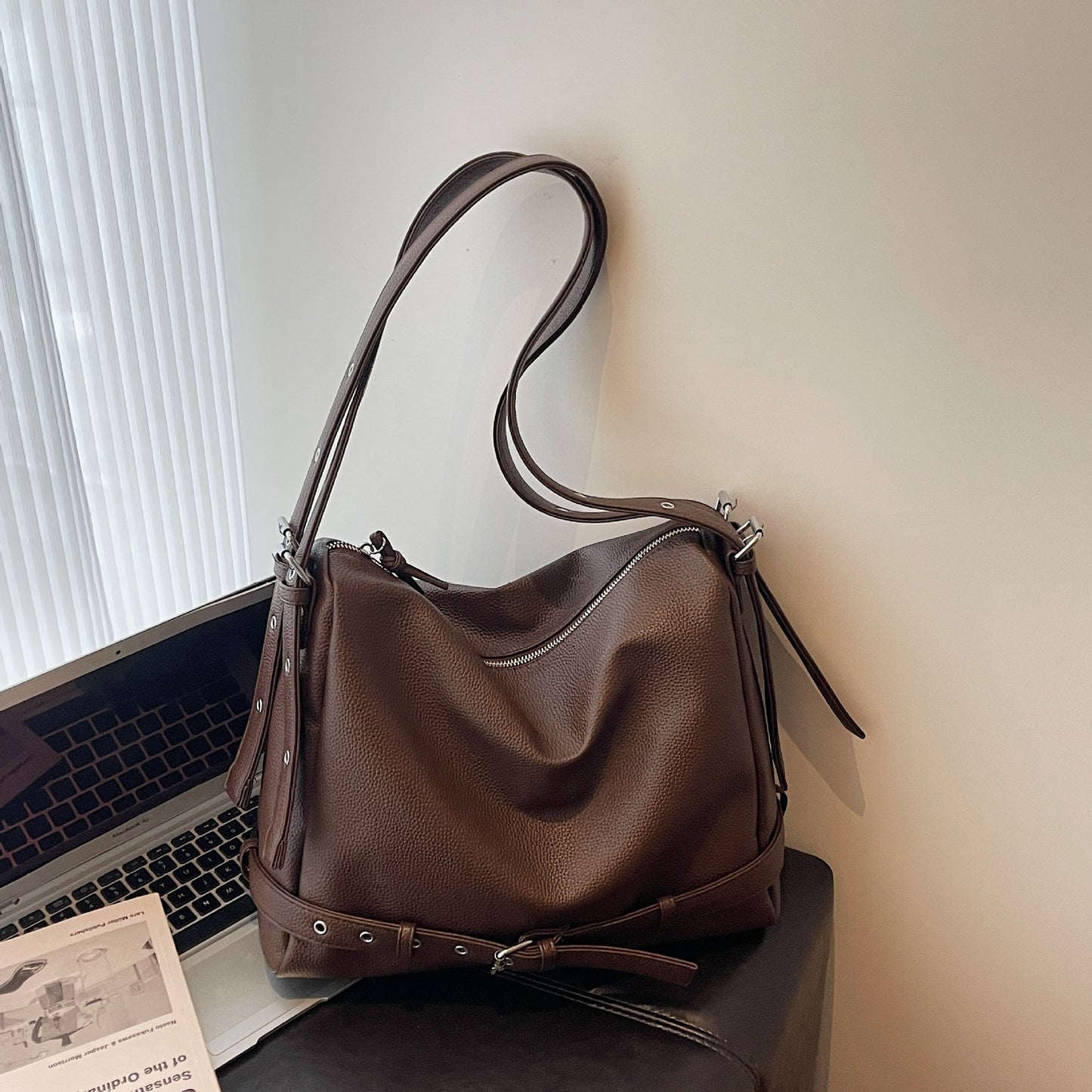 Motorcycle Simple Commute Korean Style Vintage Shoulder Bags