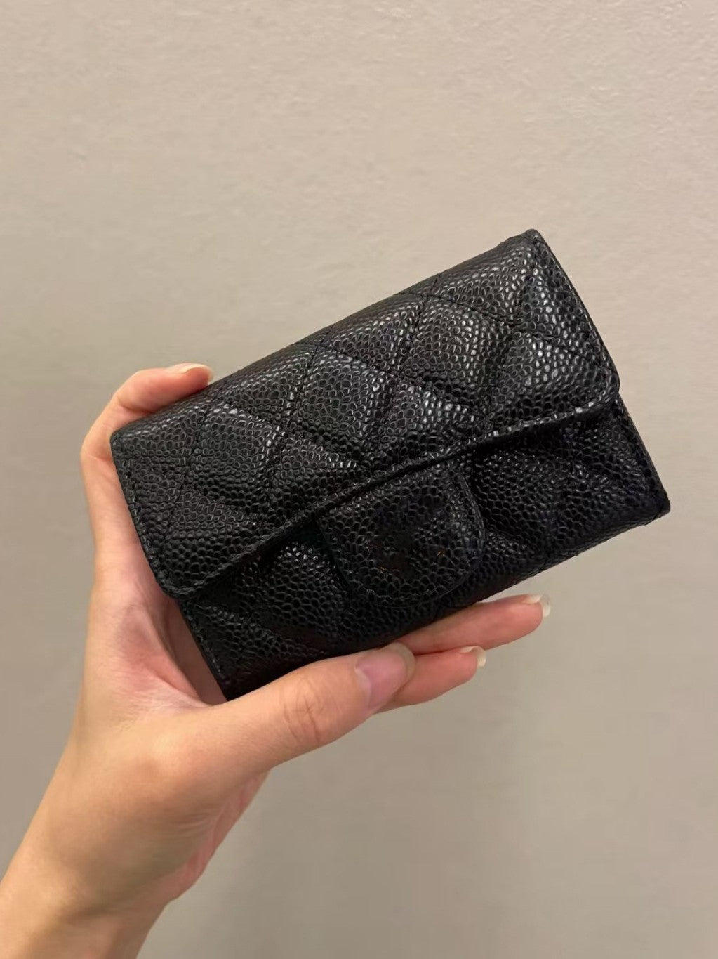 For Each Person Style Caviar Cowhide Rhombus Genuine Purses