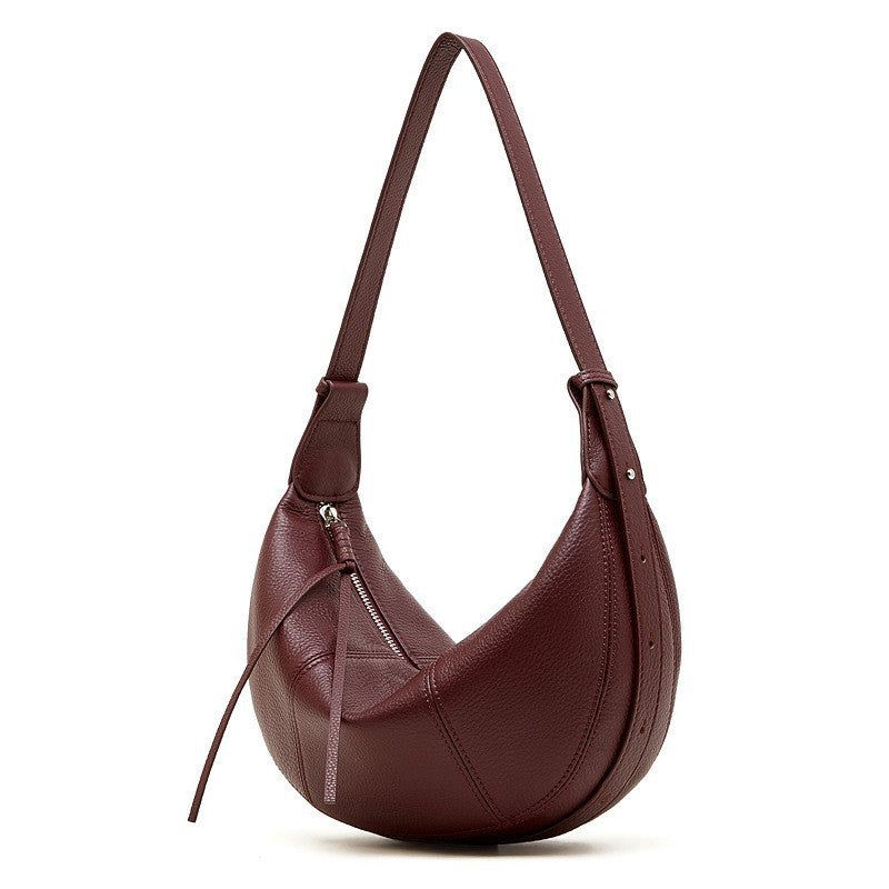 Women's Natural Drop Leather Dumpling Lightweight Simple Fashionable Shoulder Bags
