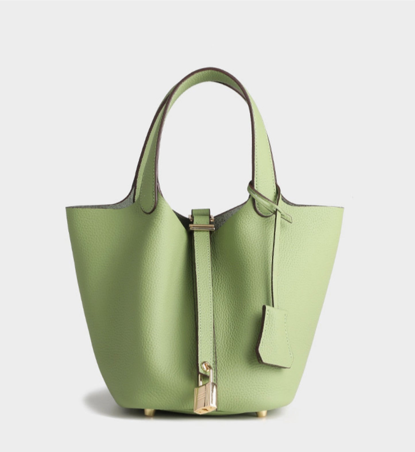 Vegetable Large Genuine Leather Hand Commuter Bucket Bag