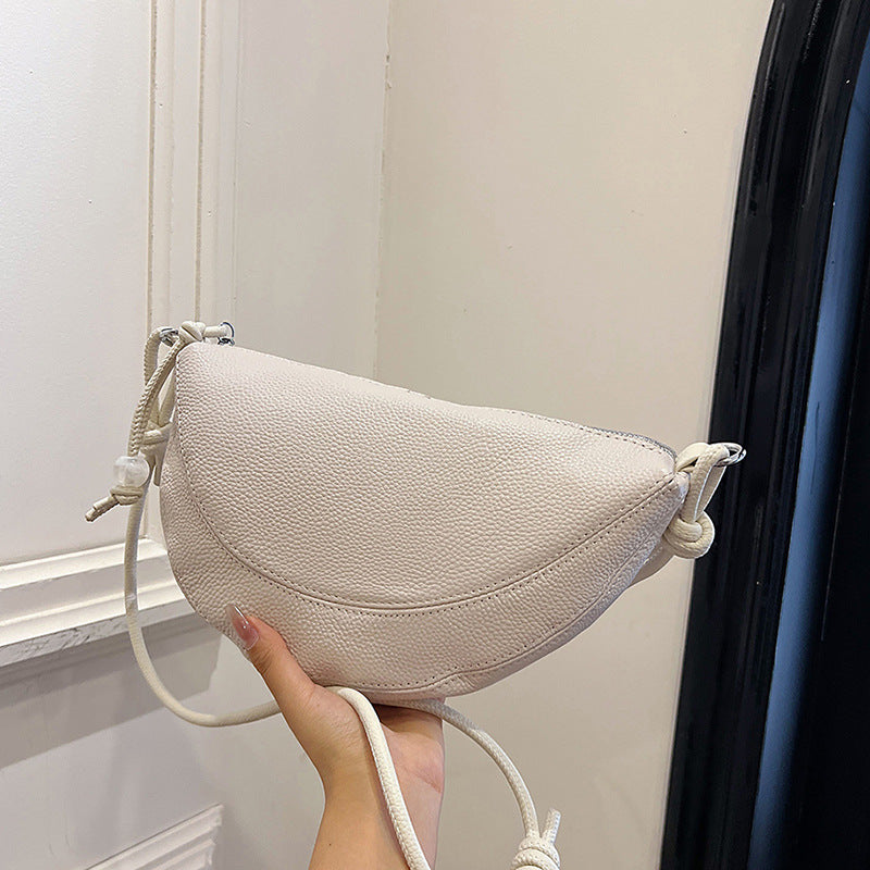 Cowhide Underarm Light Luxury Texture Croissant Simple Women's Shoulder Bag