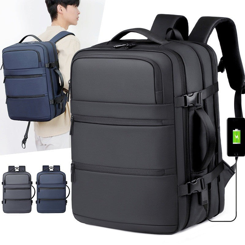 Men's Business Large Capacity Scalable Waterproof Trip Leisure Backpack