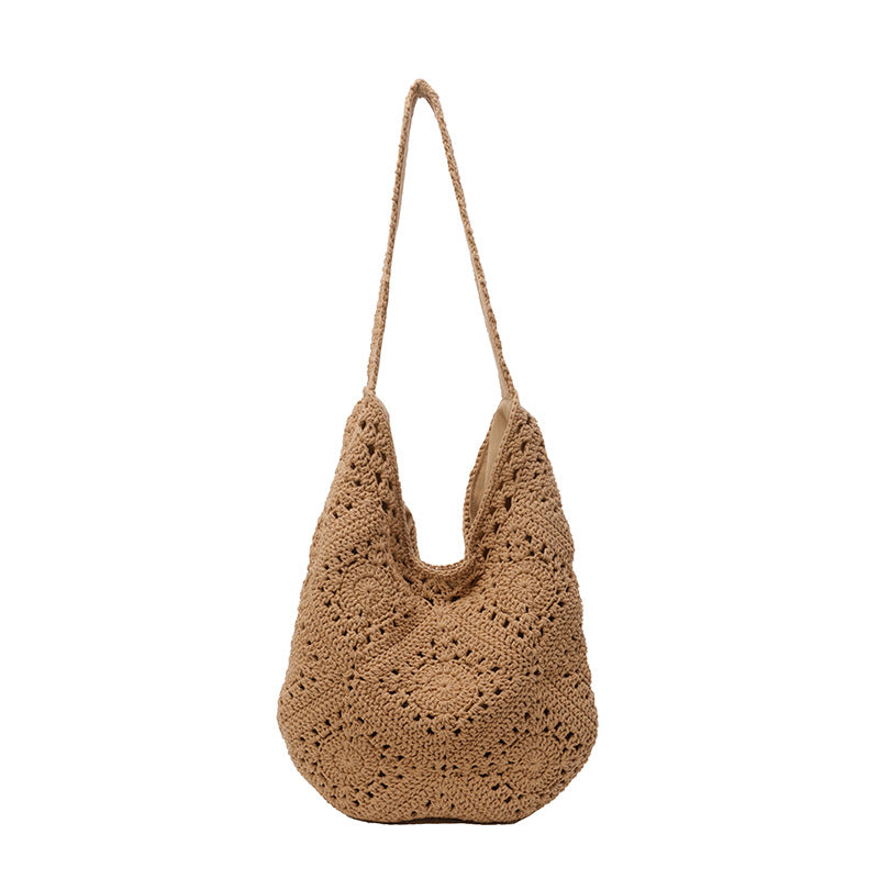 Women's Artistic Woven Trendy Mori Vacation Style Large Shoulder Bags