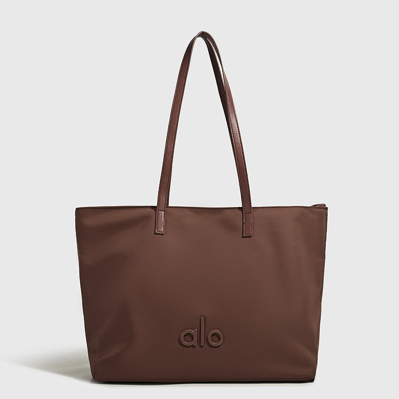 Large Capacity Totes Polyester Canvas Unisex Simple Women's Shoulder Bag