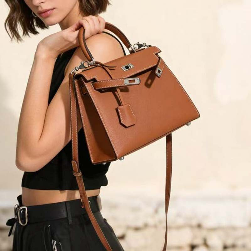Women's Generation Kelly Palm Print Cowhide High-grade Bags